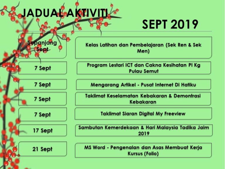 Jadual Aktiviti Sept2019